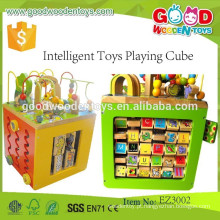 Brinquedos Inteligentes de Alta Qualidade Jogando Cubo OEM Top Venda Brincos de madeira Beads para crianças EZ3002